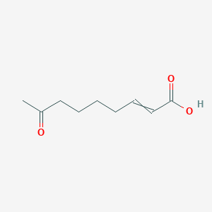 molecular formula C9H14O3 B14655169 8-Oxonon-2-enoic acid CAS No. 40980-02-7