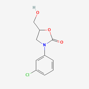 molecular formula C10H10ClNO3 B14655211 3-(m-Chlorophenyl)-5-hydroxymethyl-2-oxazolidinone CAS No. 42902-30-7