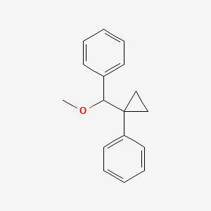 molecular formula C17H18O B14655217 Benzene, [methoxy(1-phenylcyclopropyl)methyl]- CAS No. 53429-18-8