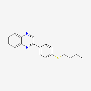 molecular formula C18H18N2S B14655228 Quinoxaline, 2-(4-(butylthio)phenyl)- CAS No. 53066-82-3