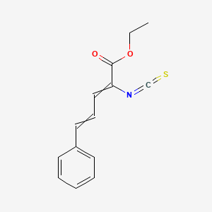 molecular formula C14H13NO2S B14655275 Ethyl 2-isothiocyanato-5-phenylpenta-2,4-dienoate CAS No. 51110-26-0