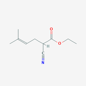 molecular formula C10H15NO2 B14655377 Ethyl 2-cyano-5-methylhex-4-enoate CAS No. 50765-99-6