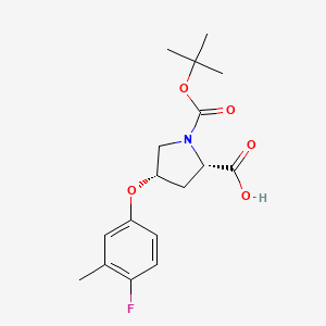 molecular formula C17H22FNO5 B1465539 (2S,4S)-1-(tert-Butoxycarbonyl)-4-(4-fluoro-3-methylphenoxy)-2-pyrrolidinecarboxylic acid CAS No. 869682-01-9