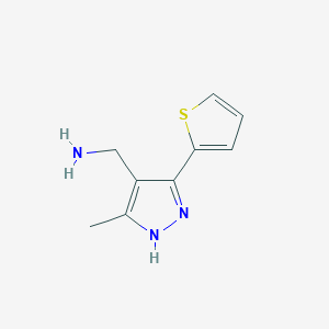 (5-methyl-3-(thiophen-2-yl)-1H-pyrazol-4-yl)methanamine