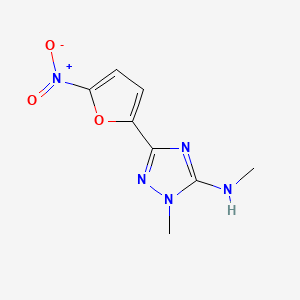 molecular formula C8H9N5O3 B14655408 s-Triazole, 1-methyl-5-methylamino-3-(5-nitro-2-furyl)- CAS No. 41735-41-5