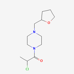B1465542 2-Chloro-1-{4-[(oxolan-2-yl)methyl]piperazin-1-yl}propan-1-one CAS No. 1179286-84-0
