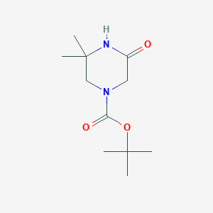 molecular formula C11H20N2O3 B1465545 Tert-butyl 3,3-dimethyl-5-oxopiperazine-1-carboxylate CAS No. 1353502-91-6