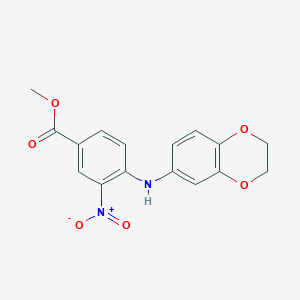 molecular formula C16H14N2O6 B1465557 Methyl 4-(2,3-dihydro-1,4-benzodioxin-6-ylamino)-3-nitrobenzoate CAS No. 1353506-43-0