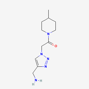 molecular formula C11H19N5O B1465563 2-(4-(aminomethyl)-1H-1,2,3-triazol-1-yl)-1-(4-methylpiperidin-1-yl)ethan-1-one CAS No. 1275921-48-6