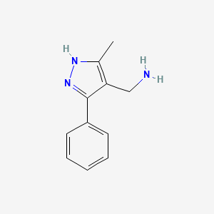molecular formula C11H13N3 B1465576 (5-methyl-3-phenyl-1H-pyrazol-4-yl)methanamine CAS No. 1380440-81-2
