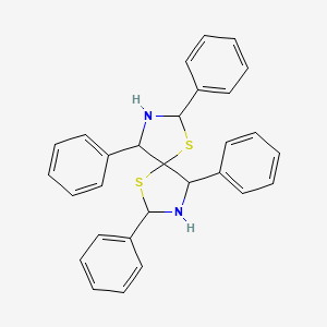 molecular formula C29H26N2S2 B14656232 2,4,7,9-Tetraphenyl-1,6-dithia-3,8-diazaspiro[4.4]nonane CAS No. 50650-57-2