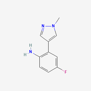 molecular formula C10H10FN3 B1465627 4-fluoro-2-(1-methyl-1H-pyrazol-4-yl)aniline CAS No. 1183800-47-6