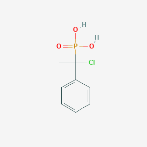 molecular formula C8H10ClO3P B14656343 Phosphonic acid, (1-chloro-1-phenylethyl)- CAS No. 50655-83-9