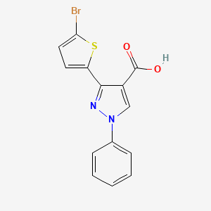 molecular formula C14H9BrN2O2S B1465652 3-(5-bromothiophen-2-yl)-1-phenyl-1H-pyrazole-4-carboxylic acid CAS No. 1179272-01-5