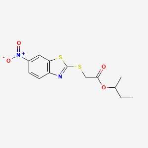 molecular formula C13H14N2O4S2 B14656544 Butan-2-yl [(6-nitro-1,3-benzothiazol-2-yl)sulfanyl]acetate CAS No. 51618-36-1