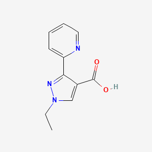 molecular formula C11H11N3O2 B1465659 1-ethyl-3-(pyridin-2-yl)-1H-pyrazole-4-carboxylic acid CAS No. 1248284-39-0