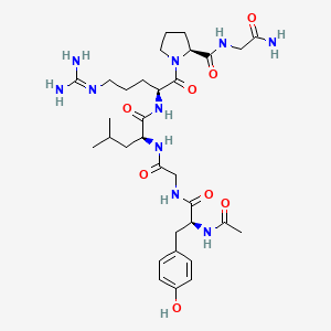 molecular formula C32H50N10O8 B14656825 Glycinamide, N-acetyl-L-tyrosylglycyl-L-leucyl-L-arginyl-L-prolyl- CAS No. 52608-59-0