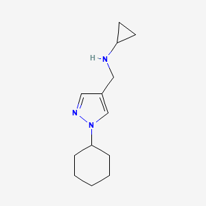 molecular formula C13H21N3 B1465693 N-[(1-cyclohexyl-1H-pyrazol-4-yl)methyl]cyclopropanamine CAS No. 1249315-92-1