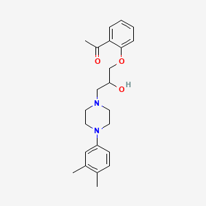 molecular formula C23H30N2O3 B14656943 2-Propanol, 1-(2-acetylphenoxy)-3-(4-(3,4-dimethylphenyl)piperazinyl)- CAS No. 42583-20-0