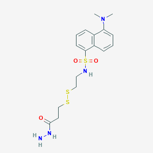 molecular formula C17H24N4O3S3 B014657 2-(Dansylsulfonamido)ethyl-3-(hydrazinocarboxy)ethyl Disulfide CAS No. 887354-22-5