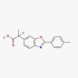 molecular formula C17H15NO3 B14657046 alpha-Methyl-2-(4-methylphenyl)-6-benzoxazoleacetic acid CAS No. 51234-30-1