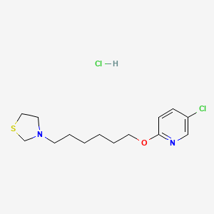 molecular formula C14H22Cl2N2OS B14657149 Thiazolidine, 3-(6-(5-chloro-2-pyridyloxy)hexyl)-, hydrochloride CAS No. 40771-33-3