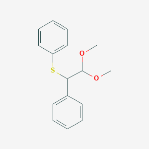 molecular formula C16H18O2S B14657186 Benzene, [(2,2-dimethoxy-1-phenylethyl)thio]- CAS No. 38509-16-9