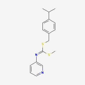 molecular formula C17H20N2S2 B14657254 Methyl (4-(1-methylethyl)phenyl)methyl 3-pyridinylcarbonimidodithioate CAS No. 51308-72-6