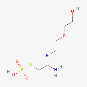 molecular formula C6H14N2O5S2 B14657366 S-((N-(2-(2-Hydroxyethoxy)ethyl)amidino)methyl) hydrogen thiosulfate CAS No. 40283-80-5