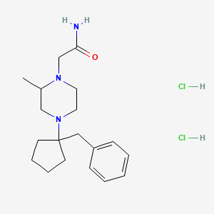 molecular formula C19H31Cl2N3O B14657392 N-(1-Benzylcyclopentyl)-4-methylpiperazinoacetamide dihydrochloride hemihydrate CAS No. 40399-93-7