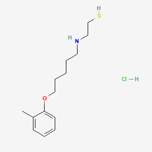 molecular formula C14H24ClNOS B14657460 Ethanethiol, 2-((5-(o-tolyloxy)pentyl)amino)-, hydrochloride CAS No. 38920-67-1