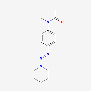 molecular formula C14H20N4O B14657538 N-Methyl-N-{4-[(E)-(piperidin-1-yl)diazenyl]phenyl}acetamide CAS No. 50623-21-7