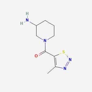 molecular formula C9H14N4OS B1465756 1-(4-Methyl-1,2,3-thiadiazole-5-carbonyl)piperidin-3-amine CAS No. 1250949-30-4