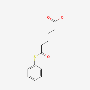 molecular formula C13H16O3S B14657668 Hexanoic acid, 6-oxo-6-(phenylthio)-, methyl ester CAS No. 51892-18-3
