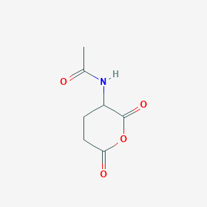molecular formula C7H9NO4 B14657677 Acetamide, N-(tetrahydro-2,6-dioxo-2H-pyran-3-yl)- CAS No. 38628-68-1
