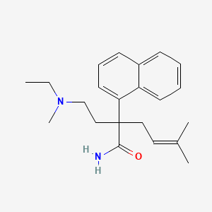 molecular formula C22H30N2O B14657697 alpha-(2-Ethylmethylaminoethyl)-alpha-prenyl-1-naphthylacetamide CAS No. 50765-88-3