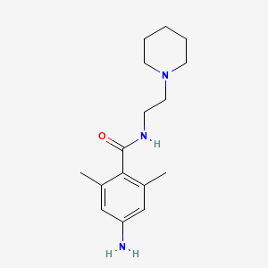 molecular formula C16H25N3O B14657712 Benzamide, 4-amino-2,6-dimethyl-N-(2-piperidinoethyl)- CAS No. 39728-51-3