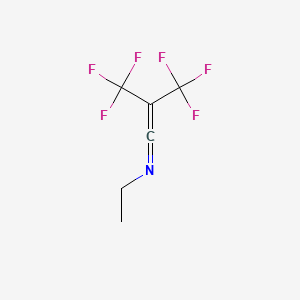 molecular formula C6H5F6N B14657744 N-Ethyl-3,3,3-trifluoro-2-(trifluoromethyl)prop-1-en-1-imine CAS No. 50260-30-5