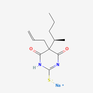 molecular formula C12H17N2NaO2S B14657770 R(+)-Thioamylal sodium CAS No. 51165-40-3