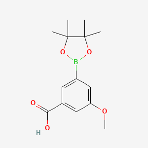 molecular formula C14H19BO5 B1465781 3-Methoxy-5-(4,4,5,5-tetramethyl-1,3,2-dioxaborolan-2-yl)benzoic acid CAS No. 936728-20-0
