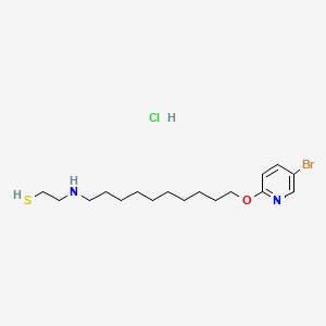 molecular formula C17H30BrClN2OS B14657811 Ethanethiol, 2-(10-(5-bromo-2-pyridyloxy)decyl)amino-, hydrochloride CAS No. 41287-60-9