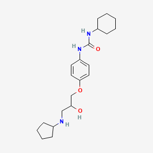 molecular formula C21H33N3O3 B14657878 N-Cyclohexyl-N'-(4-(3-(cyclopentylamino)-2-hydroxypropoxy)phenyl)urea CAS No. 38651-99-9