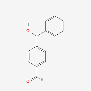 molecular formula C14H12O2 B14657886 Benzaldehyde, 4-(hydroxyphenylmethyl)- CAS No. 52010-95-4