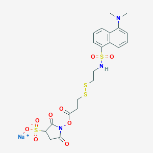 molecular formula C21H24N3NaO9S4 B014658 钠;1-[3-[2-[[5-(二甲氨基)萘-1-基]磺酰氨基]乙基二硫]丙酰氧基]-2,5-二氧代吡咯烷-3-磺酸盐 CAS No. 1024168-37-3
