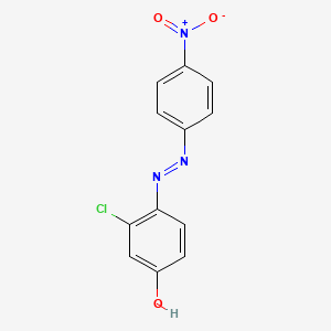 molecular formula C12H8ClN3O3 B14658045 3-Chloro-4-[2-(4-nitrophenyl)hydrazinylidene]cyclohexa-2,5-dien-1-one CAS No. 47017-83-4