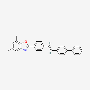 molecular formula C29H23NO B14658124 Benzoxazole, 2-(4-(2-((1,1'-biphenyl)-4-yl)ethenyl)phenyl)-5,7-dimethyl- CAS No. 40704-04-9