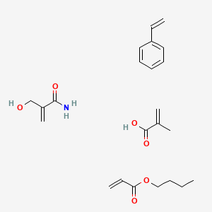 molecular formula C23H33NO6 B14658186 butyl prop-2-enoate;2-(hydroxymethyl)prop-2-enamide;2-methylprop-2-enoic acid;styrene CAS No. 51601-25-3