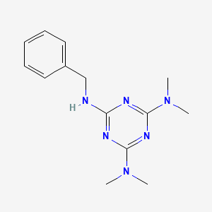 molecular formula C14H20N6 B14658270 N~6~-Benzyl-N~2~,N~2~,N~4~,N~4~-tetramethyl-1,3,5-triazine-2,4,6-triamine CAS No. 50374-08-8
