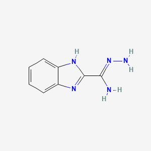 molecular formula C8H9N5 B14658368 N'-amino-1H-benzimidazole-2-carboximidamide 