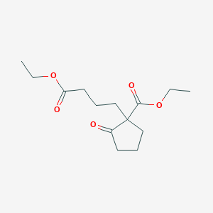 molecular formula C14H22O5 B14658423 Cyclopentanebutanoic acid, 1-(ethoxycarbonyl)-2-oxo-, ethyl ester CAS No. 52478-10-1